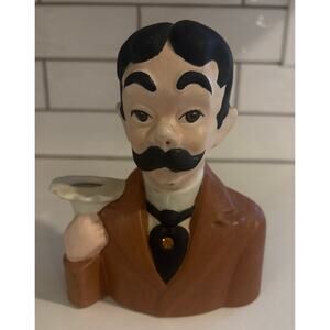 Vintage Hand Painted Ceramic Gentleman Vase made in 1962 Lucy & Desi?